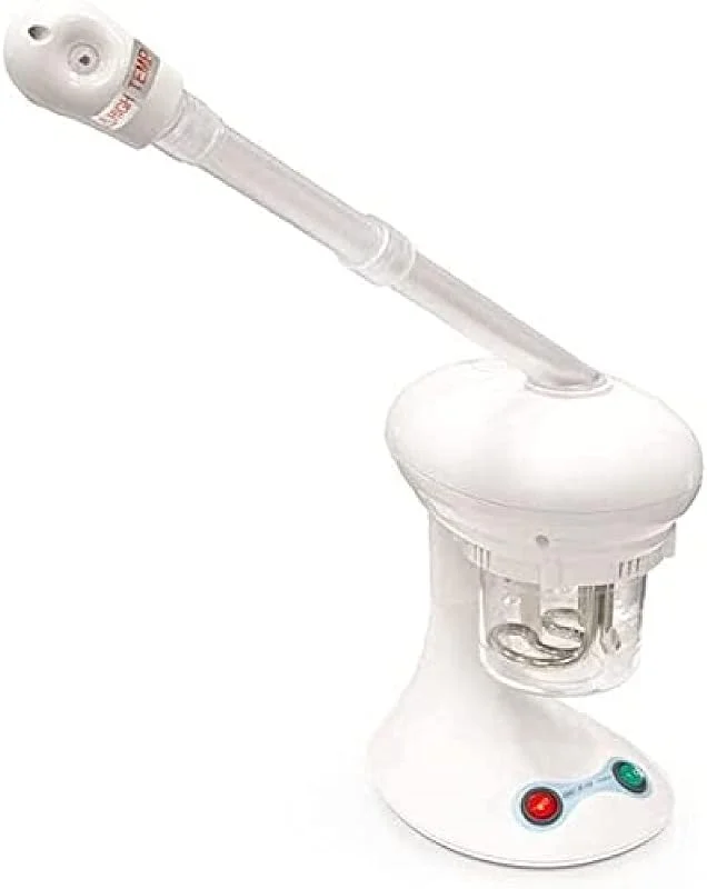QUIRUMED - Vaporizador facial de ozono portátil, Hidrata e purifica a pele, ideal para limpar o rosto e reduzir poros, Melhora a elasticidade da pele, branco — Humidificador