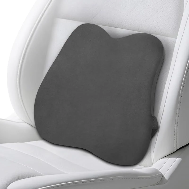 Almofada Lombar Carro, Almofada Lombar Cadeira Escritório Ergonômico, Almofada Lombar com Esponja de Memória, almofada de Suporte Lombar, Apoio Lombar para Cadeira Escritório, Carro, Cinza — Aquecimento