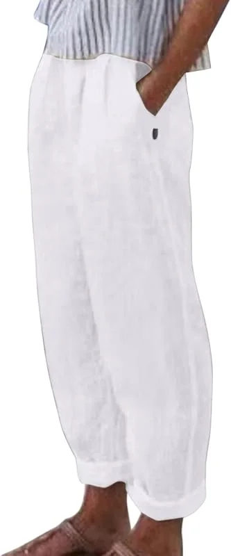Generisch Pantalones calefactados para mujer y mujer, pantalones de cintura alta con pierna ancha, pantalones elásticos con cordón, cómodos pantalones largos con pierna recta y bolsillos, pantalones — Roupa aquecida