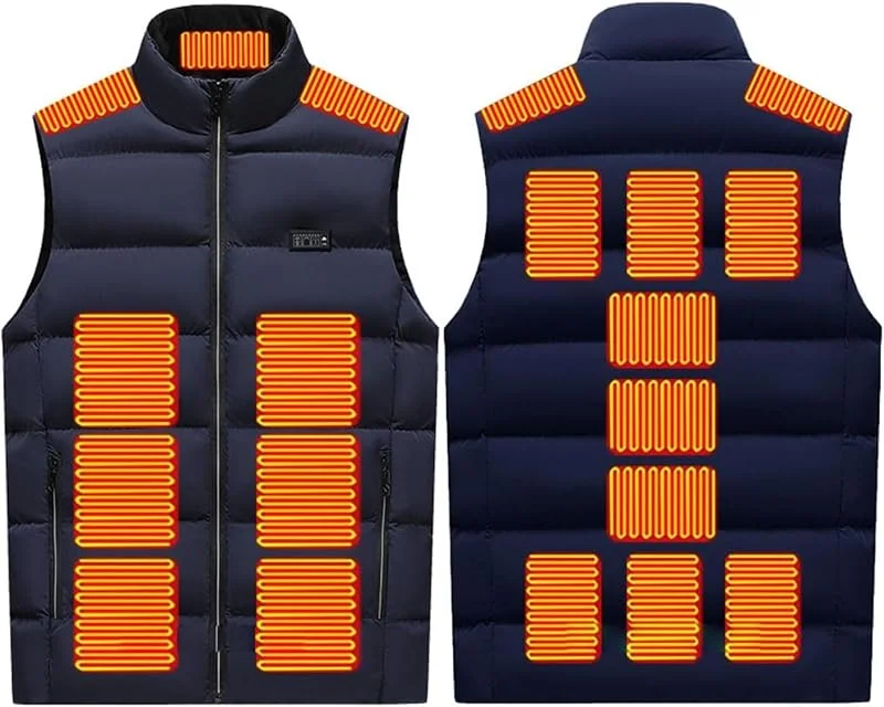 Chaleco térmico Ligero con calefacción y 3 ajustes eléctricos for Senderismo y Caza (batería no incluida).(Bleu, L(55-62.5kg)) — Cozinha e lar