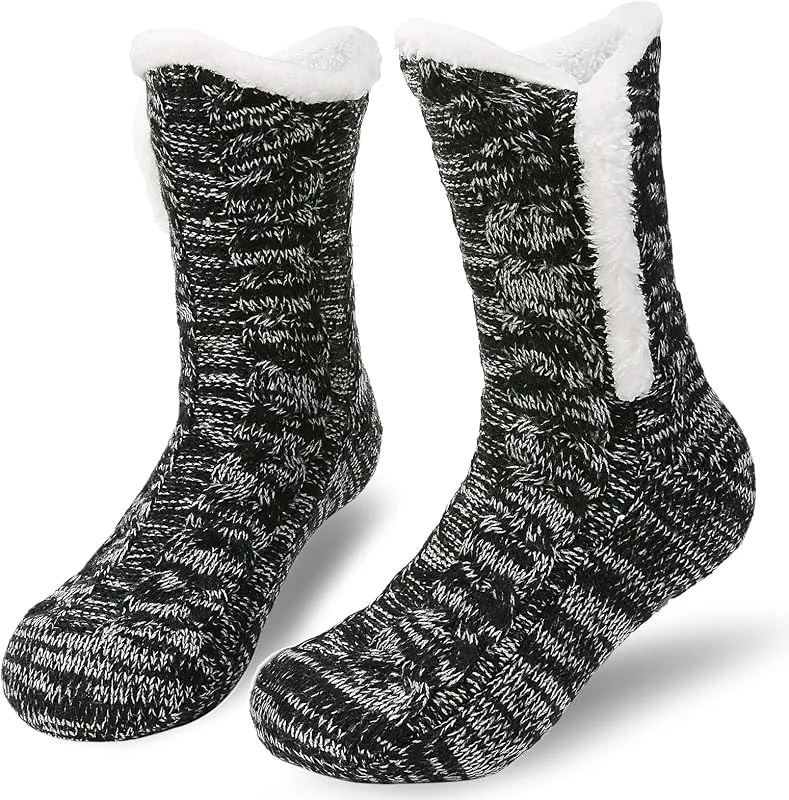 Niofind Meias Homem Mulher Inverno, Meias Térmicas Antideslizantes Grossas, Meias para Casa Térmicas, Meias para Dormir Polar Aconchegantes, Presente Natal — Roupa aquecida