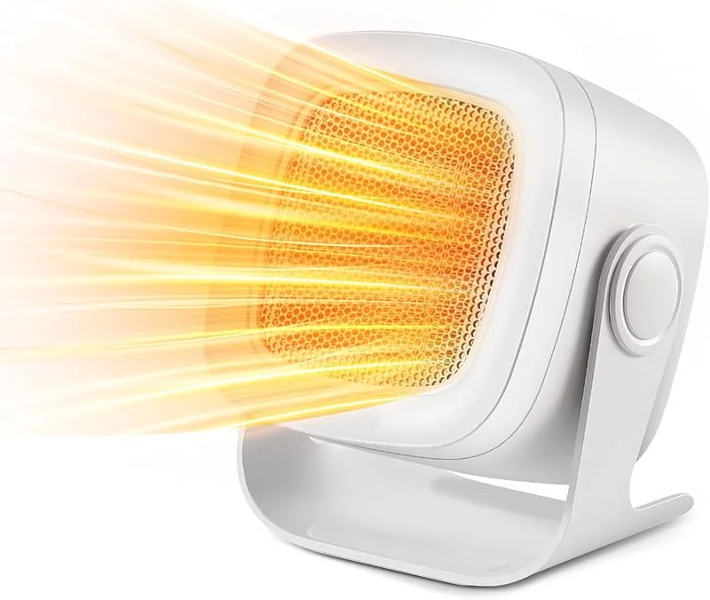 Aquecedor Elétrico, Mini Aquecedor Cerâmico, Aquecedor Ventilador Portátil, Aquecedor de Ar com 2 Configurações de Calor, Aquecedor Cerâmico Silencioso, Estufa Elétrica para Escritório — Aquecimento