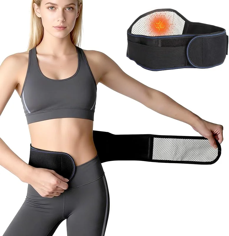 Cinto térmico de suporte lombar com terapia magnética cinto ajustável para as costas e a cintura ideal para melhorar a postura e aliviar as tensões musculares. Uso diário — Roupa aquecida