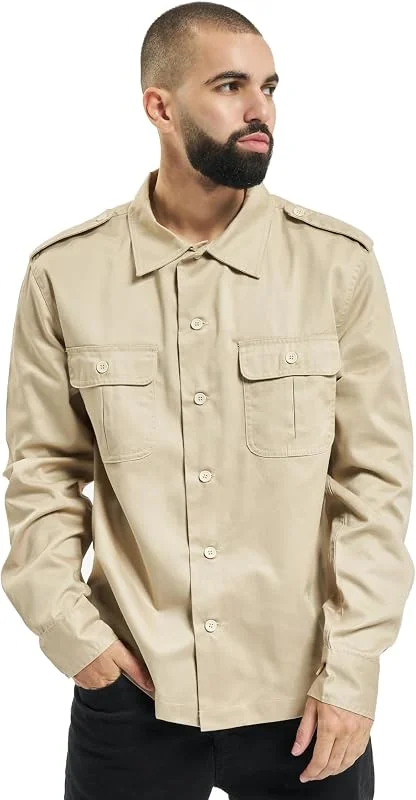Brandit Vintage Hombre Manga Larga Negro Regular — Roupa aquecida