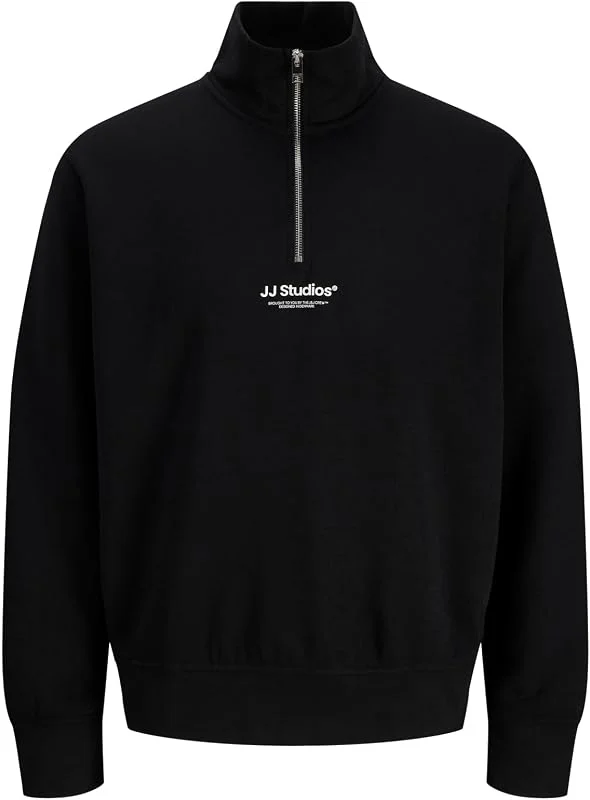 JACK & JONES JJESOHO Sweat Quarter Zip HN Noos Sweatshirt de homem verde regular — Roupa aquecida