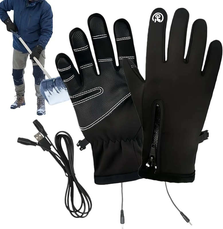 Generico Guantes calefactables para mujer – 3 niveles de pantalla táctil con carga USB de invierno, guantes térmicos de trabajo, para motociclismo, construcción, trabajos al aire libre en hielo — Roupa aquecida