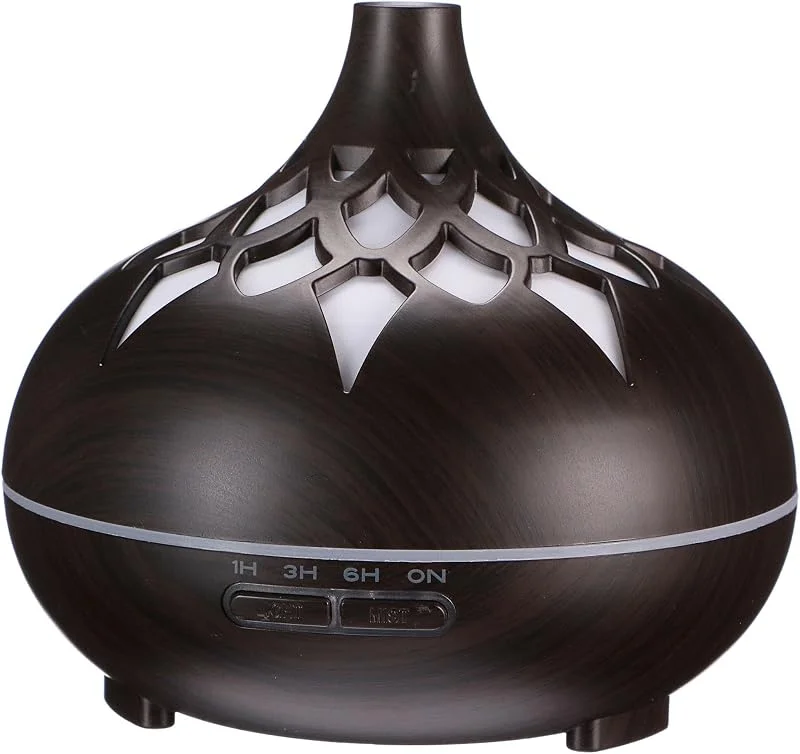 SIXTOL Difusor de aroma com LED, cor de palma, madeira escura, 500 ml — Humidificador