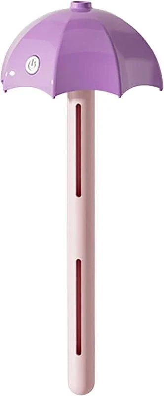 Humidificadores portátiles para viajes, mini paraguas USB, humidificador con botella de agua, portátil para escritorio de coche, dormitorio, color morado