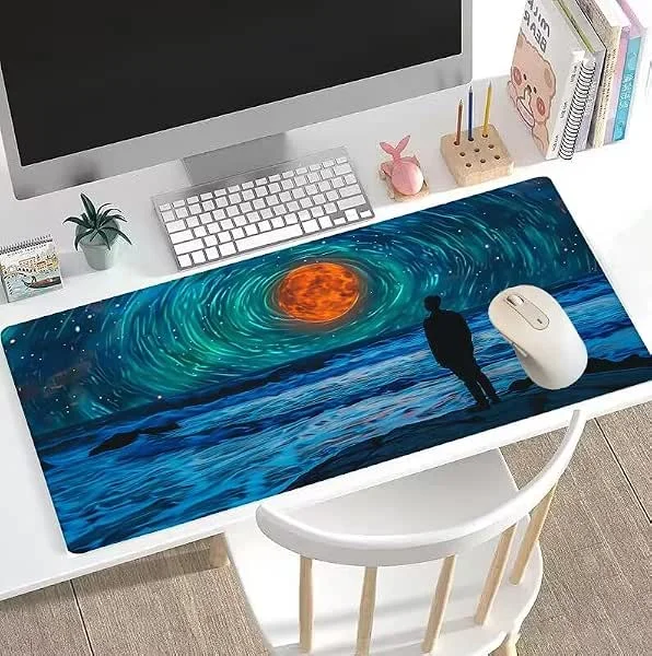Tapete de rato para jogos oceano tapete rato XXL 500 x 250 x 3 mm protetor tapete secretária homem rato almofada de alta precisão, tapete de rato impermeável, durável, presente W5-615 — Aquecimento
