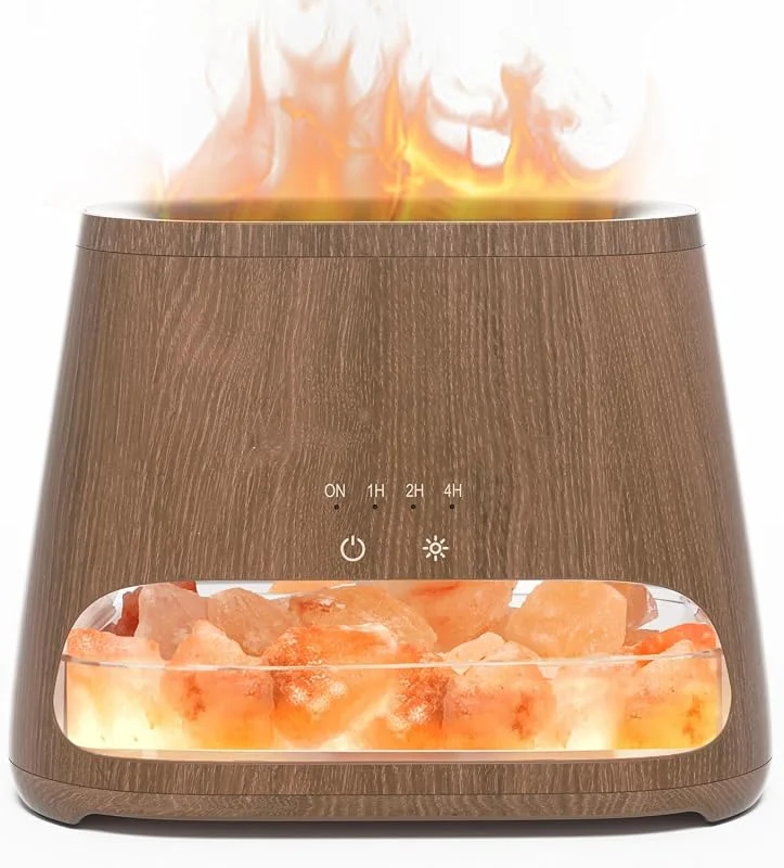 SALKING Difusor de óleos essenciais, 150 ml, efeito de chama com sal dos — Humidificador