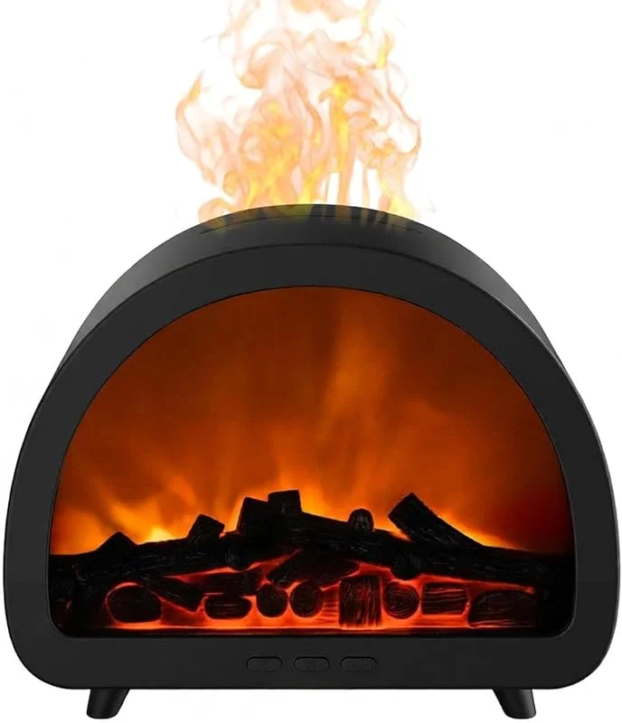Difusor de lareira de mesa humidificador automático com chama de 12 cores