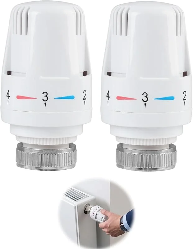 2 peças M30 x 1, 5 termóstatos de radiador, válvula térmica para aquecimento, cabeças de controlo de temperatura automática, substituição universal para radiadores com ajuste
