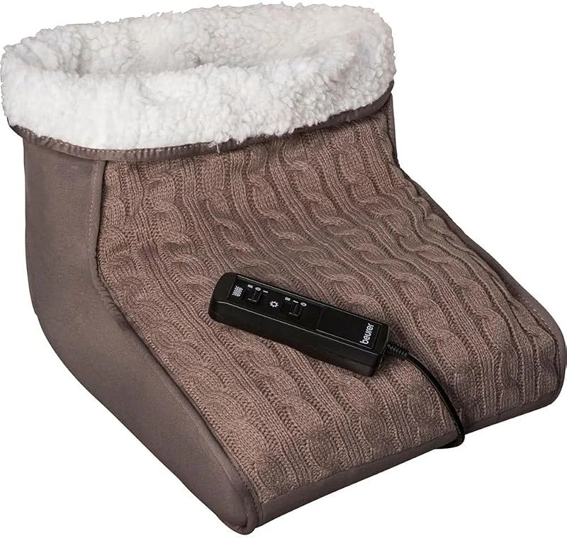 Beurer FWM 45 Aquecedor de pés elétrico com função de massagem, calor e relaxamento para pés stressados, com forro de peluche macio — Aquecimento