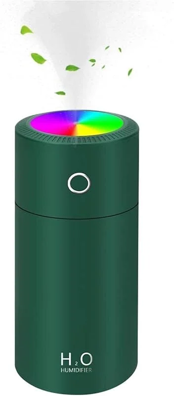 XMING Mini humidificador, difusor de Aceite Esencial de Aroma de 310 ml, humidificador de Niebla Fresca Tranquila con luz de Noche Colorida for la Oficina de Viajes del Dormitorio de bebé del Coche