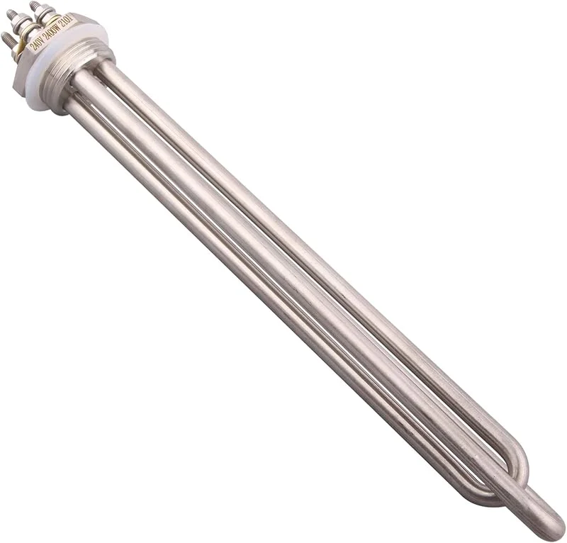 DERNORD Elemento de aquecimento de 240 V 2400 W de 2, 54 cm tipo duplo U aquecedor de água elétrico para cerveja rosca BSP flange de aço inoxidável