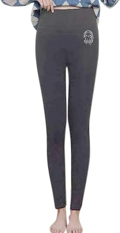 Compatível com roupa interior de moto, verão, inverno, calças térmicas informais para mulher, com estampado bonito, elástico, cintura alta, calças de inverno para bicicleta para homem — Roupa aquecida
