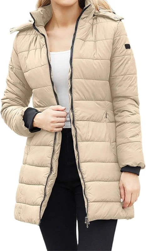 Generisch Chaqueta térmica impermeable para mujer con chaqueta térmica reversible extraíble para los días fríos de invierno, ropa exterior de manga larga con prácticos bolsillos, ideal para el día a — Roupa aquecida