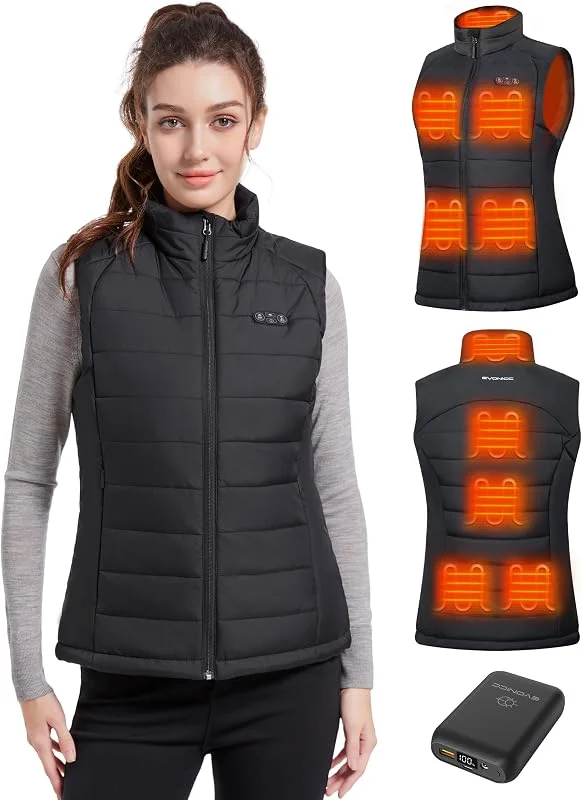 Chaleco térmico para mujer con batería de 7.4 V 16000 mAh, chaleco de calentamiento eléctrico recargable — Roupa aquecida