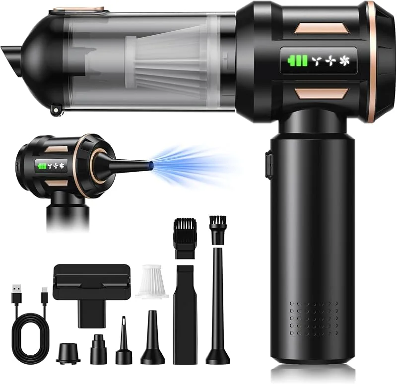 SLOKSFil 2026 Aspirador de mão, 28000 PA aspirador mini 4 em 1 sem cabo, auto-esvaziado com um botão único e, 3 níveis de sucção motor sem escovas, para a, casa pêlos, animais, cozinha (HL138) — Aquecimento