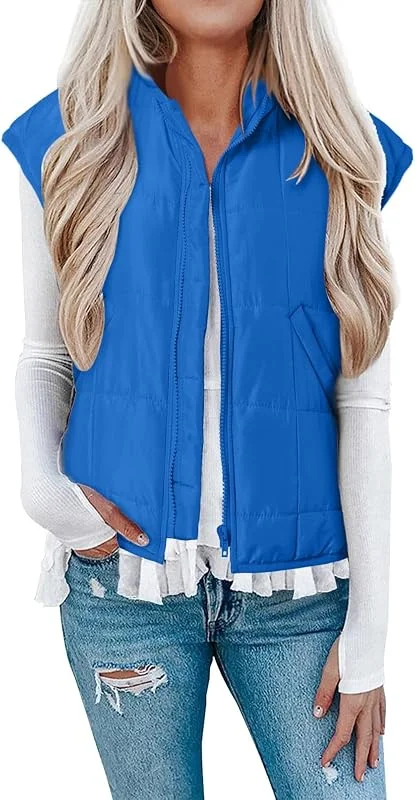 Mujer Attumn Invierno sólido compuesto cremallera chaleco chaqueta sin mangas bolsillo ropa exterior cojín calefactable asiento exterior — Roupa aquecida