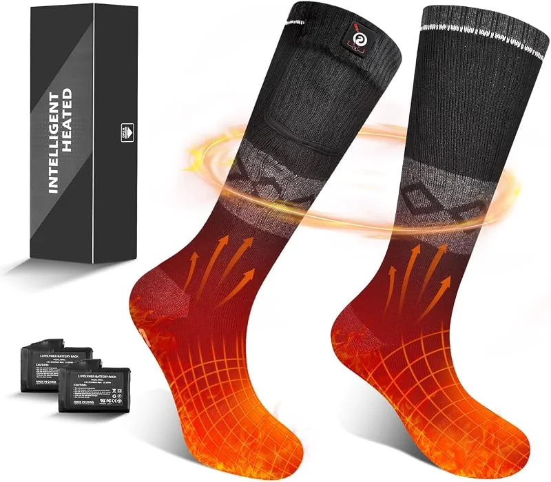 Meias Térmicas para Homem Mulher com Bateria Recarregável, Meias Elétricas para Inverno Frio, Meias Térmicas para Caça, Camping, Esqui, Caminhadas, Pesca, Montanha, Motociclismo — Cozinha e lar