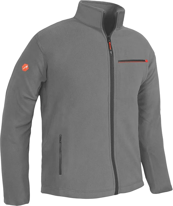 ACE Casaco polar para homem - casaco quente sem capuz para homem - fecho completo e três bolsos — Cozinha e lar