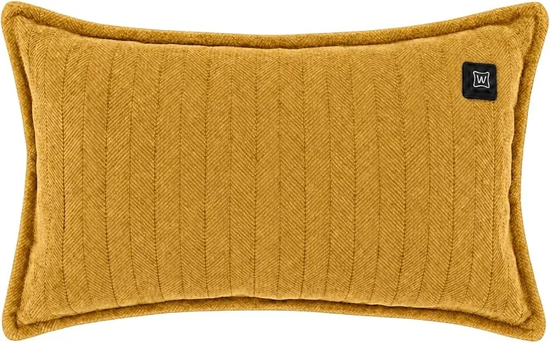 Almofada térmica infravermelha sem fio, almofada térmica com banco de potência, chenille 30 x 50 cm, flexível e com cabo integrado de 3 m (amarelo ocre) — Aquecimento