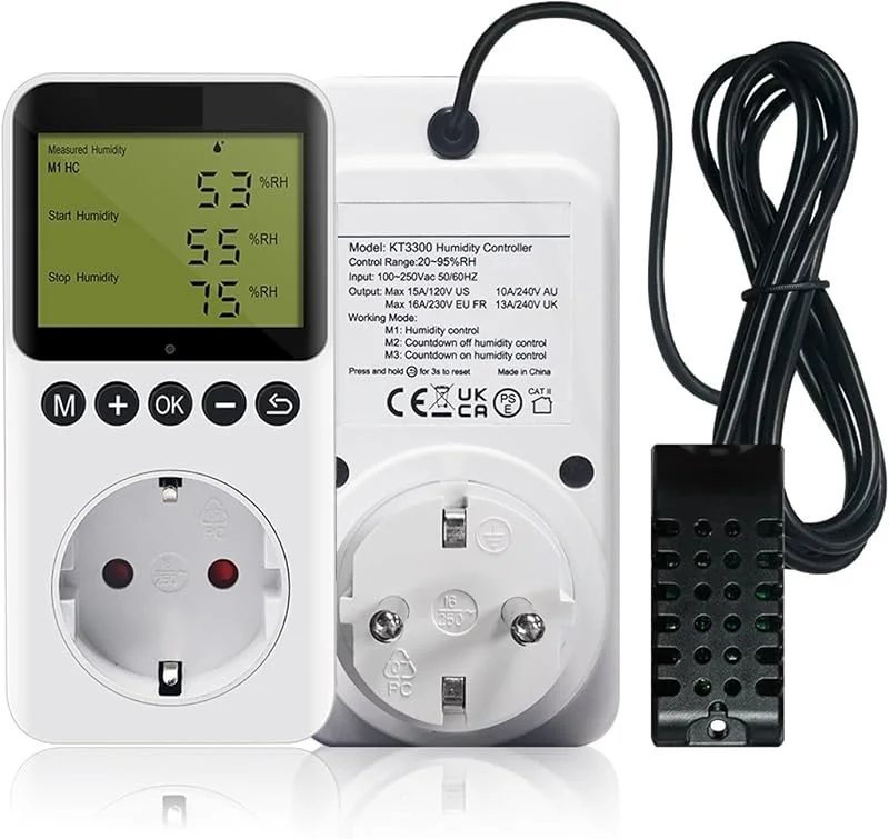 KT3300 Digital AC 110-220V 20~95% RH Controlador de Humedad humidificador higrómetro humidificación y deshumidificación(AU)