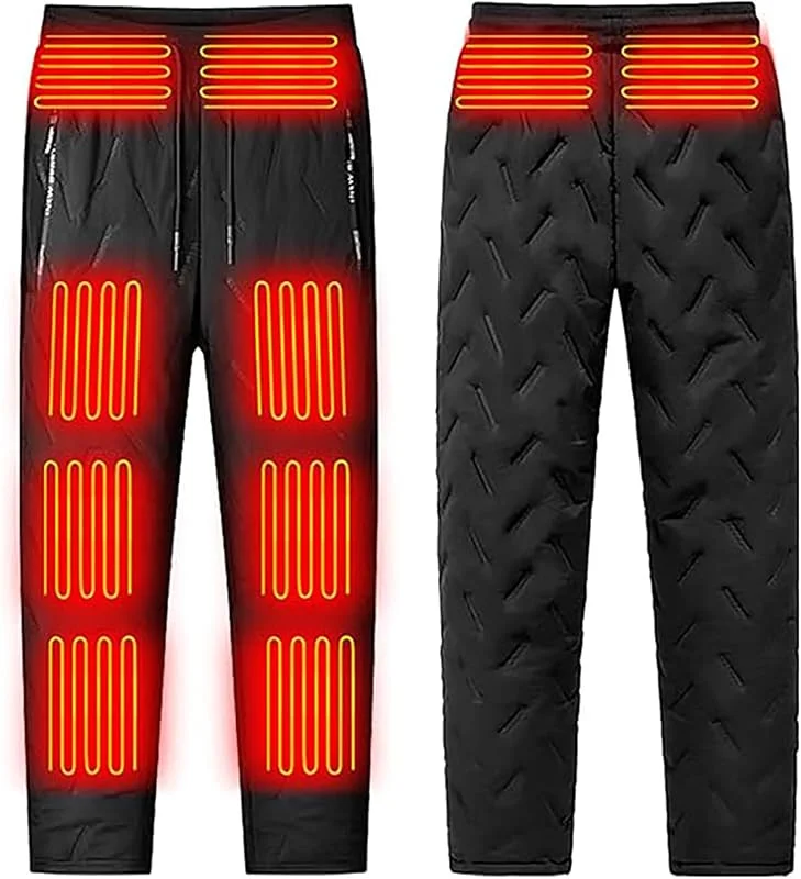 Pantalones de ocio calefactables para hombre con forro térmico para actividades al aire libre, pantalones de chándal con bolsillo de cremallera, pantalones de invierno para mantener el calor para — Roupa aquecida