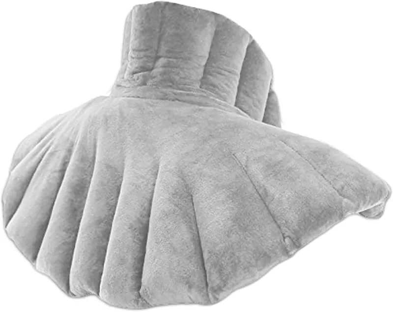 Almofada térmica cervical micro-ondas – Torre de pescoço e ombros – Uso quente, frio – Composição de friso, lavanda e plantas saudáveis – Material polar – Cinza — Aquecimento