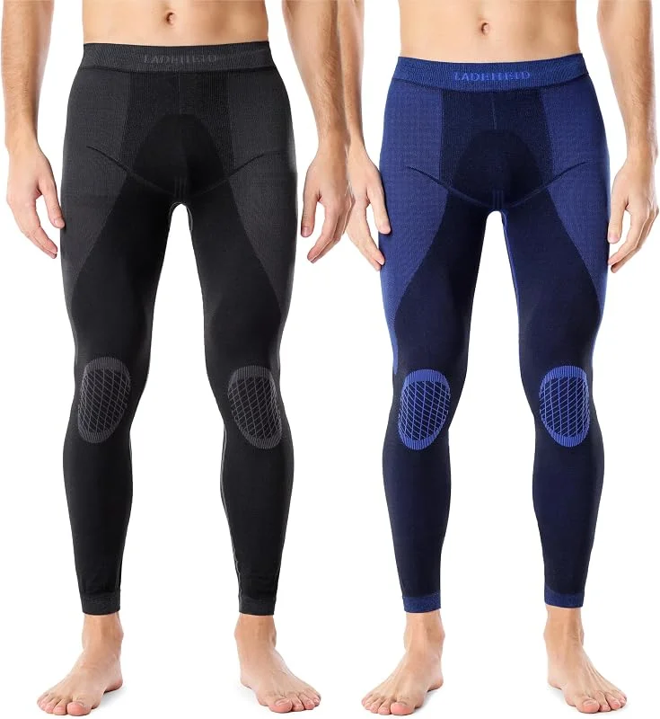 Ladeheid Calças térmicas para homem, leggings e calças de corrida para homem, cuecas térmicas longas e respiráveis, roupa interior térmica para o frio LAGI002 — Roupa aquecida