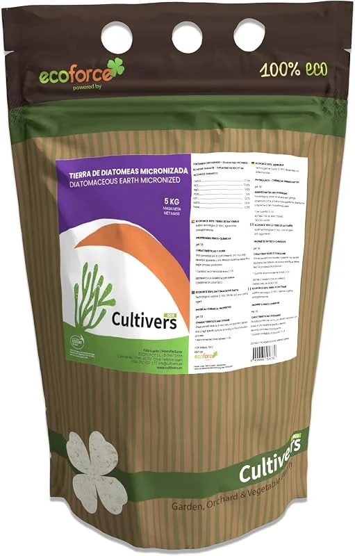 CULTIVERS Tierra de Diatomeas Micronizada 5 kg Polvo Ultrafino Natural Certificada ECOCERT Materia Prima de Algas Fosilizadas con Alto Contenido en Sílice — Humidificador