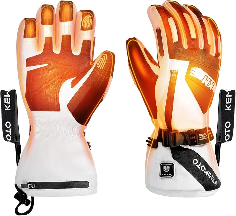 KEMIMOTO Guantes calefactables para -20 °C ~ -5 °C, guantes térmicos para hombre y mujer con protección EVA, guantes térmicos de invierno 7, 4 V, 2500 mAh, 3 niveles de calor para esquí — Proteção solar