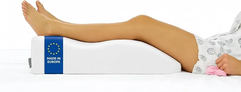 Almofada para pernas, cunha levantar pernas para melhorar a circulação, almofada ergonómica e ortopédica de elevação para descanso e dormir, capa lavável e espuma suave Oeko-Tex — Aquecimento