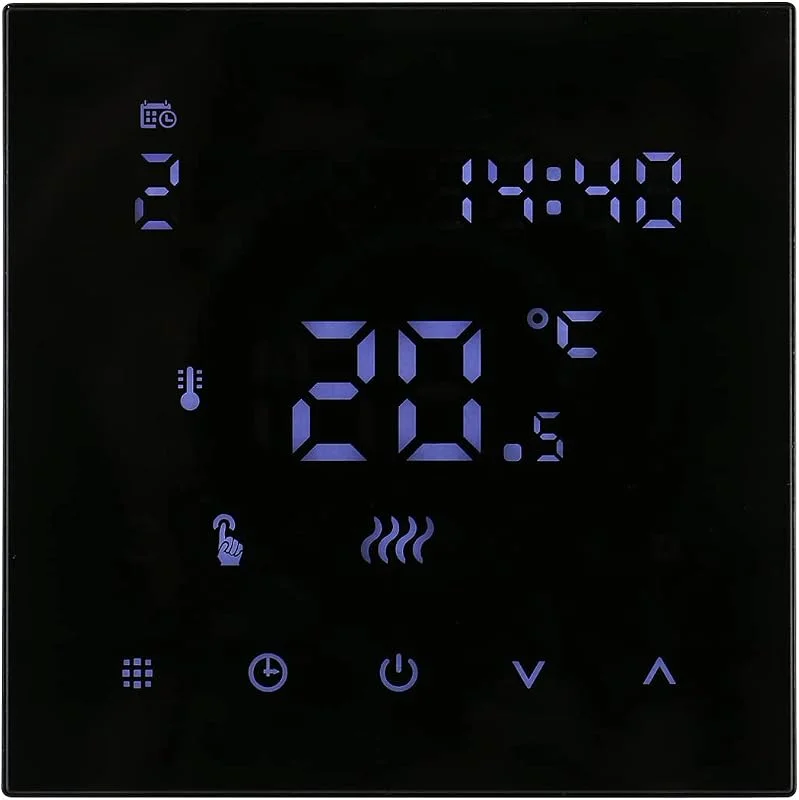 Wengart Termostato digital WG607 (3A), ecrã táctil programável para aquecimento e refrigeração a água, modo frio, calor comutável, para piso radiante e hidrónico, caixa redonda 60 mm