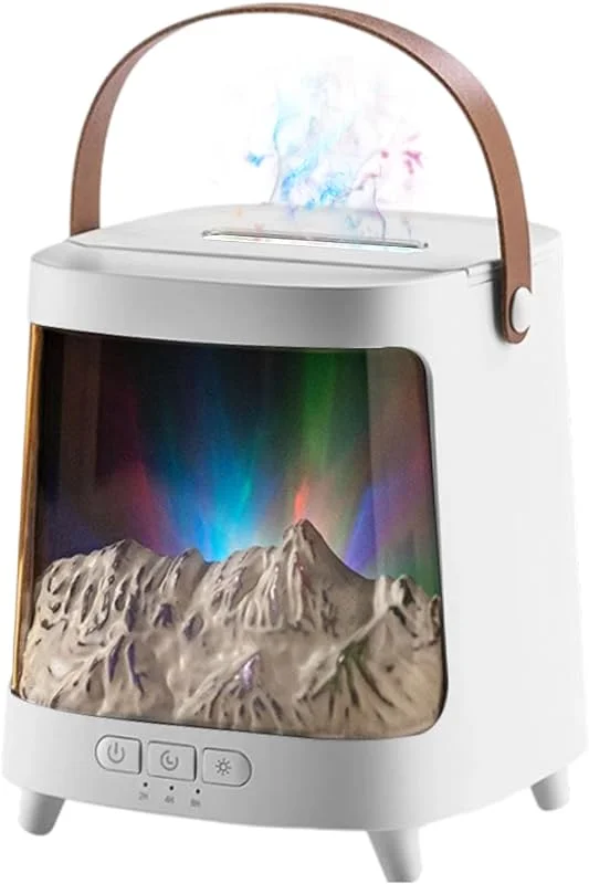 Humidificador de llama – Humidificador de aire de llama multicolor, Aparato de aromaterapia inteligente de 200 ml ultra silencioso con temporizador, para oficina, dormitorio, hogar, espacio de