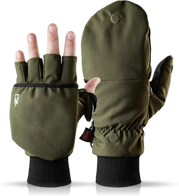 THE HEAT COMPANY - Heat 2 Softshell luvas sem dedos e luva em um para ecrãs táteis luva quente de inverno e ciclismo - contra o frio no desporto e no trabalho — Cozinha e lar