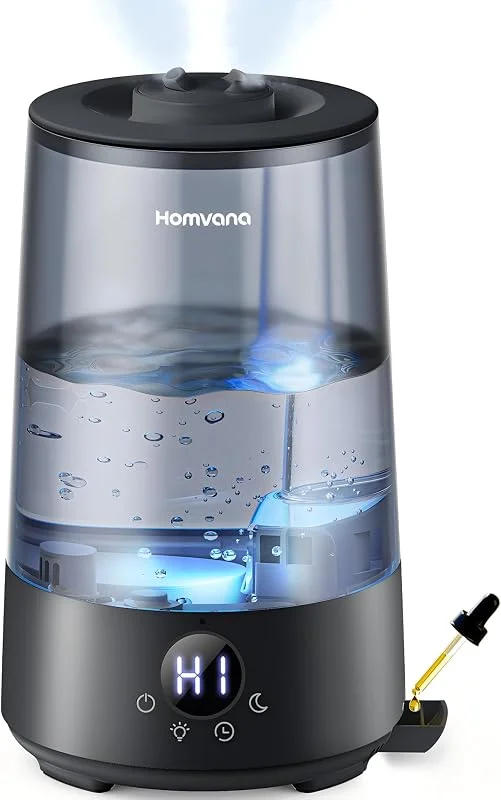 Homvana Humidificador para bebé, difusor óleos essenciais (3, 6 l, preto)