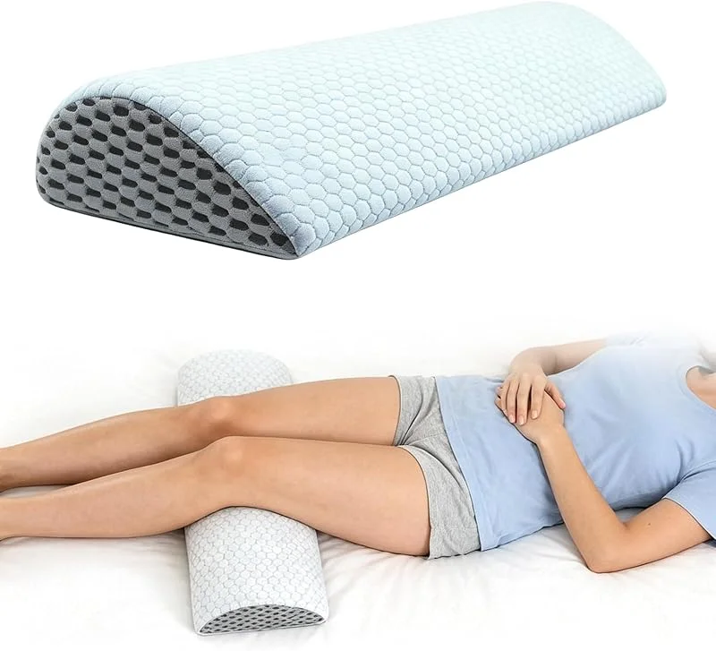 Almofada pernas dormir de meia lua, almofada joelhos para dormir de espuma viscoelástico suporte, almofada lombar ergonómica e respirável com capa lavável, alívio de dor e circulação — Aquecimento