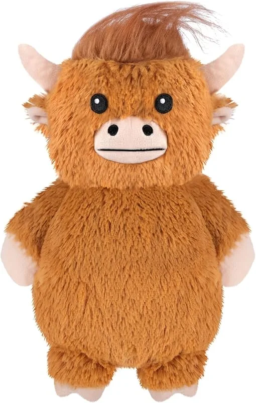 Highland Cow - Almofada térmica para micro-ondas para barriga, pescoço e ombros, peluches aquecidos com calor húmido, capa de pelúcia removível, enchimento natural sem perfume, adorável presente — Aquecimento