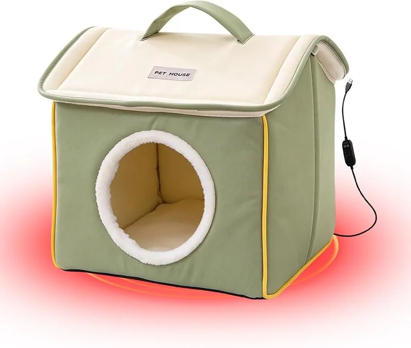 Casa Calefactada Para Gatos Almohadilla USB Térmica Portátil 4 Niveles Con — Aquecimento