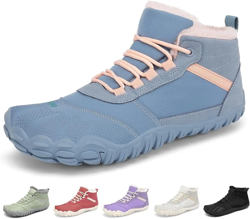 SAGUARO Botins Barefoot para Mulher Inverno Quentes com Ponta Larga e Sola Zero Drop, Tamanho 36-42 — Roupa aquecida