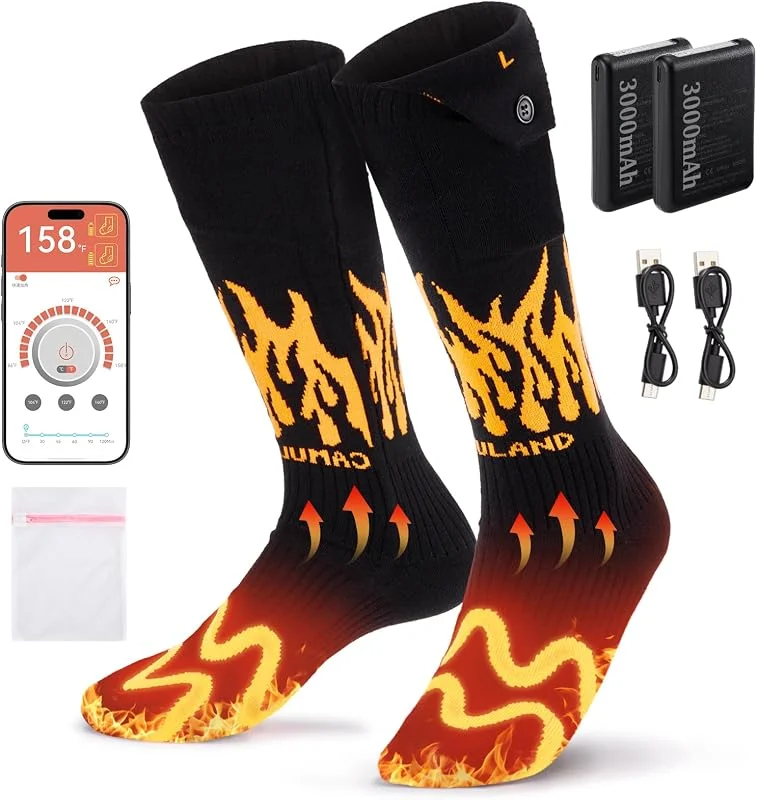 CAMULAND Calcetines calefactables 7, 4 V 3000 mAh baterías, calcetines — Roupa aquecida