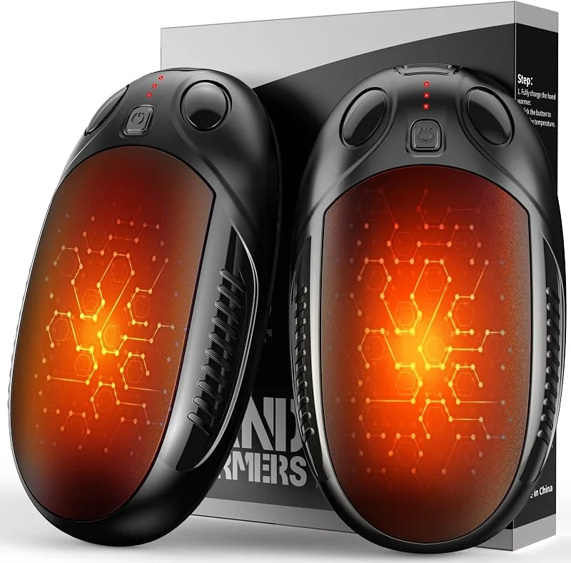 Aquecedores de Mãos, 2 em 1 de Aquecedores de Mãos Recarregáveis por USB, Aquecedor de Mãos Elétrico com 3 Modos de Aquecimento Ajustáveis, Presentes para Raynauds, Golf, Camping, Caminhadas — Roupa aquecida