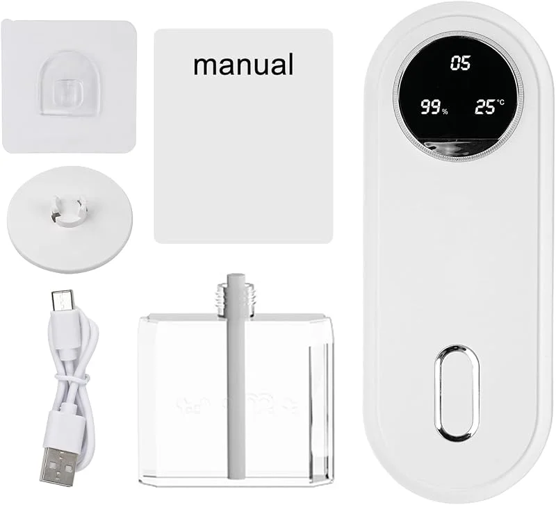 Difusor de aroma inteligente, compatível com difusores de aroma sem fios de parede ou verticais com 7 mudanças de cor (1800 mAh) — Humidificador