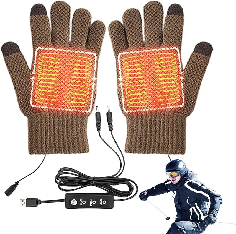 Guantes térmicos para motocicleta, calentadores de manos de punto USB — Roupa aquecida