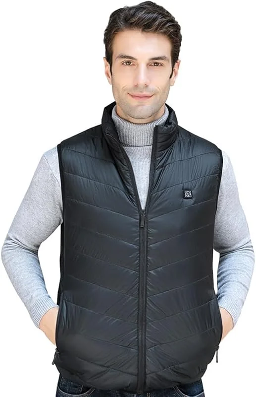 Teksome Chaqueta térmica recargable, chaqueta térmica para mujer con paquete de batería, ligera, lavable, 3 controles de temperatura de calor para exteriores — Cozinha e lar