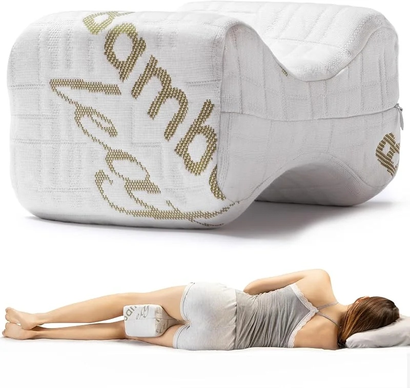 Flowen Almofada para Pernas para Dormir de Lado, Almofada Ortopédica para Joelhos e Lombar, Reposador de Pernas em Espuma Viscoelástica Alivia Dor nas Costas, Suporte para Tornozelo e Posicionador de — Aquecimento