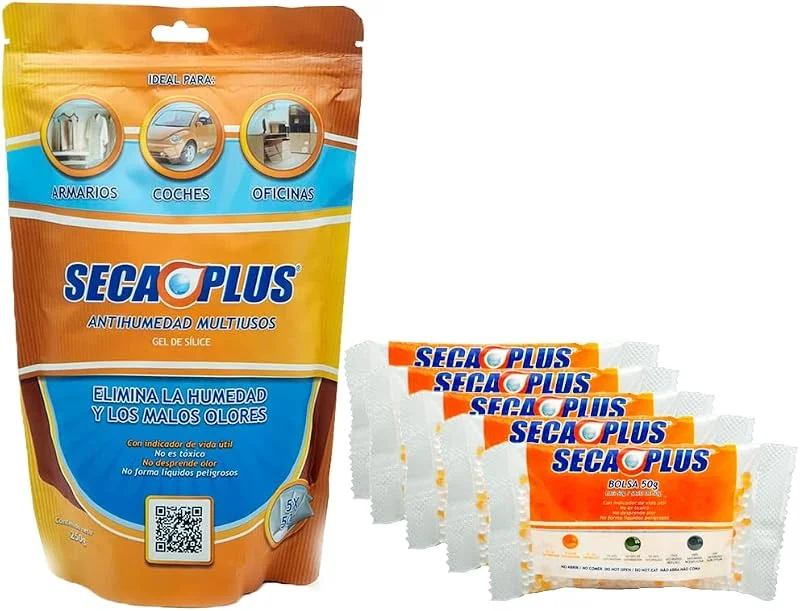 Absorvente de humidade para gavetas Secaplus gel de sílica desumidificador 5X50gr (5) — Humidificador
