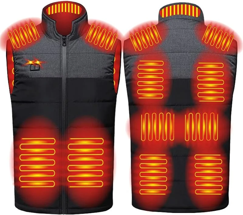 Chaleco calefaccionado para Hombre, Chaleco calefaccionado, Chaleco calefaccionado eléctrico con 11 Zonas calefacción, Chaqueta calefactable Invierno (Gris M) — Cozinha e lar
